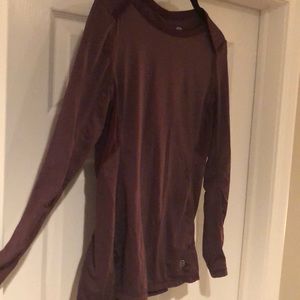 Maroon long sleeve workout top
